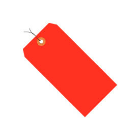 Shipping Tag Pre Wired, 3-1/4"L x 1-5/8"W, Fluorescent Red, 1000/Pk