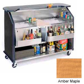 Geneva Lakeside 64" Beverage Bar with TWO Insulated Ice Bins and Amber Maple Finish