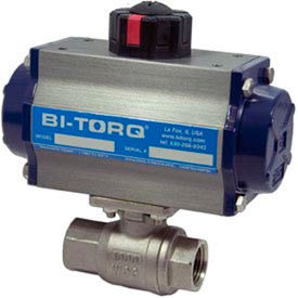 3/4" 2-Pc SS NPT Ball Valve with Spring Return Pneumatic Actuator