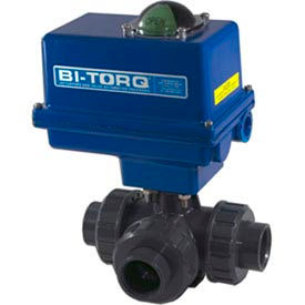 1" 3-Way T-Port PVC Ball Valve W/ NEMA 4 115VAC