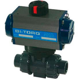 1" 2-Way CPVC Ball Valve with Spring Return Pneumatic Actuator