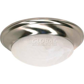 1 Light - 12" - Flush Mount - Twist & Lock w/ Alabaster Glass Brushed Nickel