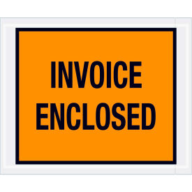 Full Face Envelopes, "Invoice Enclosed" Print, 5-1/2"L x 4-1/2"W, Orange, 1000/Pack