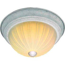 Satco 2 Light Flush Mount - Frosted Melon Glass Textured White