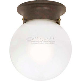 1 Light - 6" - Ceiling Mount - White Ball Old Bronze