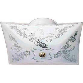 2 Light - 12" - Ceiling Fixture - Square Floral White