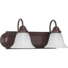 60/324 Ballerina 2 Light - 18" - Vanity with Alabaster Glass Bell Shades Old Bronze