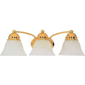 Empire 3 Light - 21" - Vanity with Alabaster Glass Bell Shades - Polished Brass