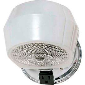 1 Light - 5" - Vanity - w/White Crystal Bottom Shade & Conv. Outlet Chrome