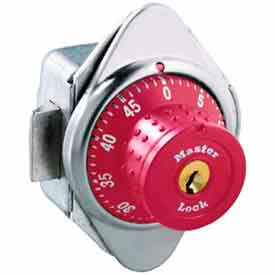 No. 1652MDRED Built-In Combination Lock with long bolt - Red Dial - Right Hinged
