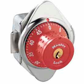 No. 1654MDRED Built-In Combo Lock for Horizontal Latch Box Locker - Red Dial - RH