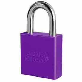 No. A1205PRP High Security Solid Aluminum Padlock 5 Pin Cylinders - Purple