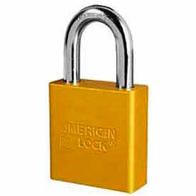 High Security Solid Aluminum Padlock 5 Pin Cylinders - Yellow