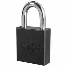 No. A1265BLK High Security Solid Aluminum Padlock 6 Pin Cylinders - Black