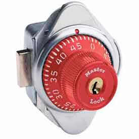 No. 1670MDRED Built-In Combination Deadbolt Lock - Red Dial - Right Hinged