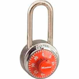 General Security Combo Padlock LH Shackle - Orange Dial