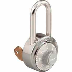 No. 1525LFGRY General Security Combo Padlock - Key Control - LF Shackle - Grey