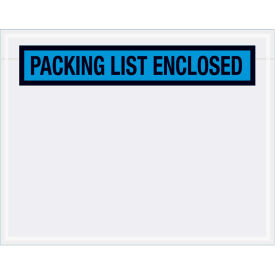 Panel Face Envelopes, "Packing List Enclosed" Print, 7"L x 5-1/2"W, Blue, 1000/Pack