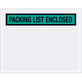 Panel Face Envelopes, "Packing List Enclosed" Print, 7"L x 5-1/2"W, Green, 1000/Pack