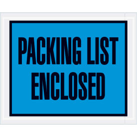 Full Face Envelopes, "Packing List Enclosed" Print, 5-1/2"L x 4-1/2"W, Blue, Pack of 1000