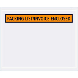 Panel Face Envelopes, "Packing List/Invoice Enclosed" Print, 5-1/2"Lx4-1/2"W, Orange, 1000/Pack