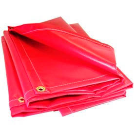 12' X 14' Flame Retardant Salvage Cover, 13 oz. Vinyl Red