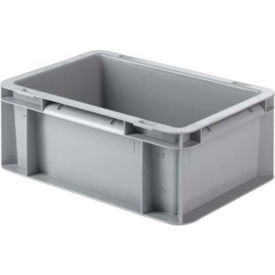 Euro-Fix Solid Container, 12"L x 7-7/8"W x 4-3/4"H, Gray, Polypropylene