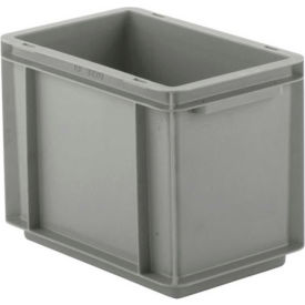 Euro-Fix Solid Container, 12"L x 7-7/8"W x 8-3/4"H, Gray, Polypropylene