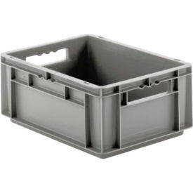 Euro-Fix Solid Container, 16"L x 11-7/8"W x 6-3/4"H, Gray, Polypropylene