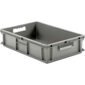 Euro-Fix Solid Container, 24"L x 15-3/4"W x 5-5/8"H, Gray, Polypropylene
