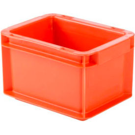 Euro-Fix Solid Container, 8"L x 6"W x 4-3/4"H, Red, Polypropylene