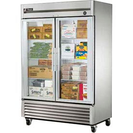 T-Series Reach In Freezer, 2 Glass Doors, 49 Cu. Ft., Stainless Steel