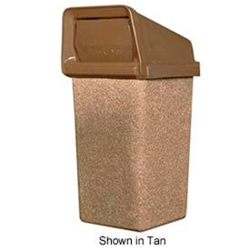 20 Gallon Concrete Receptacle with Plastic Lid - Gray