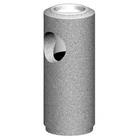 Concrete Round Cigarette Receptacle w/Aluminum Lid - 13-3/4" Dia. Gray