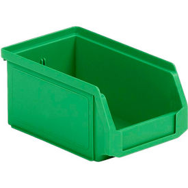 Plastic Stacking Bin, Hopper Front, 6-1/2"L x 4-1/4"W x 3"H, Green