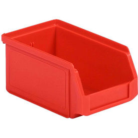 Plastic Stacking Bin, Hopper Front, 6-1/2"L x 4-1/4"W x 3"H, Red