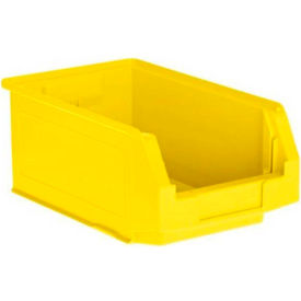 Plastic Stacking Bin, Hopper Front, 13-5/8"L x 8-1/4"W x 6"H, Yellow