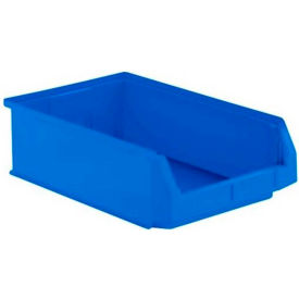 Plastic Stacking Bin, Hopper Front, 20-1/8"L x 12-1/2"W x 6"H, Blue