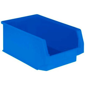 Plastic Stacking Bin, Hopper Front, 19-3/4"L x 12-1/4"W x 8"H, Blue