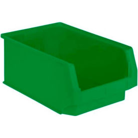 Plastic Stacking Bin, Hopper Front, 19-3/4"L x 12-1/4"W x 8"H, Green