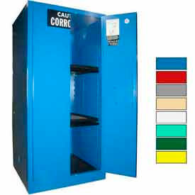 60 Gallon Acid Corrosive Cabinet, Manual Close, 2 Door, 31"W x 31"D x 65"H, Blue