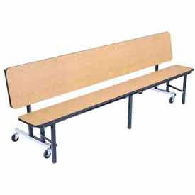 Mobile Convertible Bench Unit, Particleboard, 84"Lx29"W, Light Oak