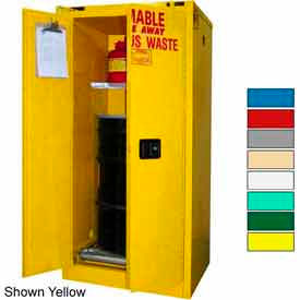 Hazardous Waste Drum Cabinet with Rollers, 60 Gal. Capacity, 31"W x 31"D x 67"H, Blue