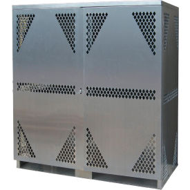 16 Cylinder Vertical LP/Oxygen Cabinet Aluminum, Manual Close