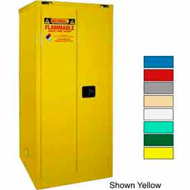 Hazardous Waste Drum Cabinet w/ Rollers, 120 Gallon Capacity, 56" Width x 31" Depth x 67" Height, White