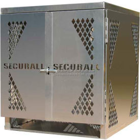 4 Cylinder Vertical LP/Oxygen Cabinet Aluminum, Manual Close