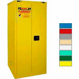 Hazardous Waste Drum Cabinet w/ Rollers, 120 Gal. Cap., 56"W x 31"D x 67"H, Yellow