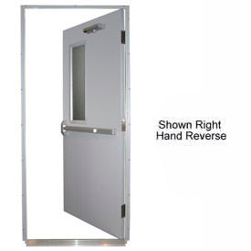 36"W x 84"H 1.5 Hour Fire Rated Quick-Mount Door - 4" x 25" Window LH Reverse
