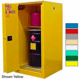 Drum Cabinet 75 Gal. Capacity Vertical Self Close Hazmat Flammable W/ Drum Rollers
