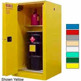 Flammable Drum Cabinet with Rollers & Doors, 65 Gal. Cap., 34"W x 34"D x 65"H, Blue